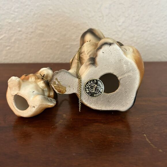 Vtg MCM Big Eyed Cocker Spaniel Dog w Leashed Puppies JAPAN Brinn's Foil Sticker - Picture 9 of 10